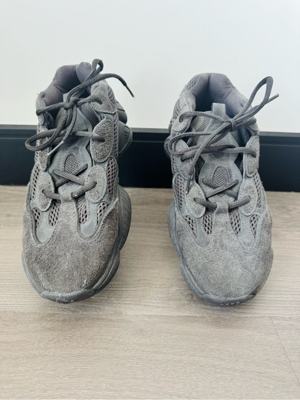Adidas Yeezy 500 Mens 7 Utility Black F36640 Suede Mesh Chunky Sneakers - Picture 4 of 7